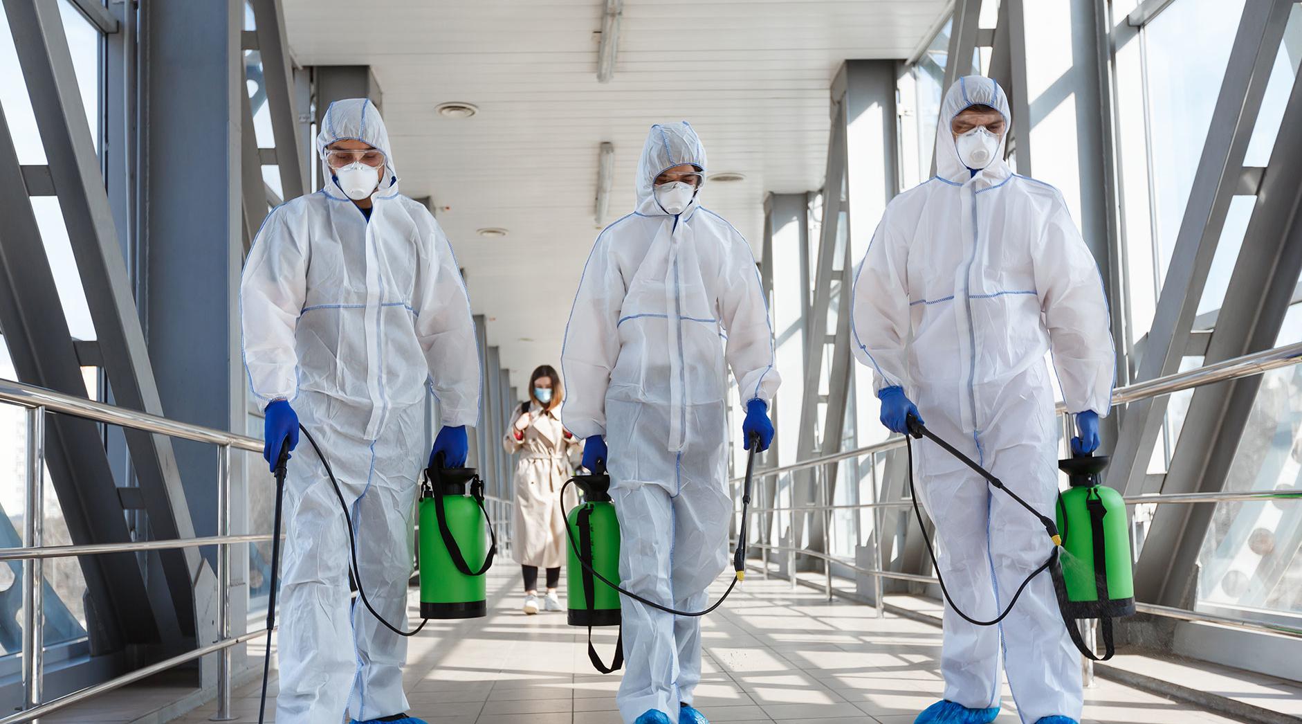 Cleaners in suits